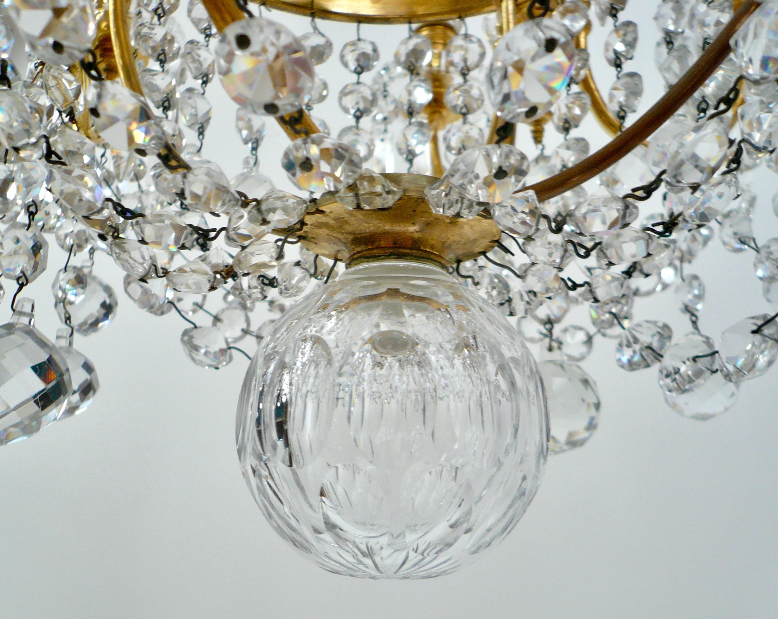 Signed Baccarat Gilt Bronze and Crystal 12 Light Chandelier, circa 1890 In Good Condition For Sale In Pittsburgh, PA