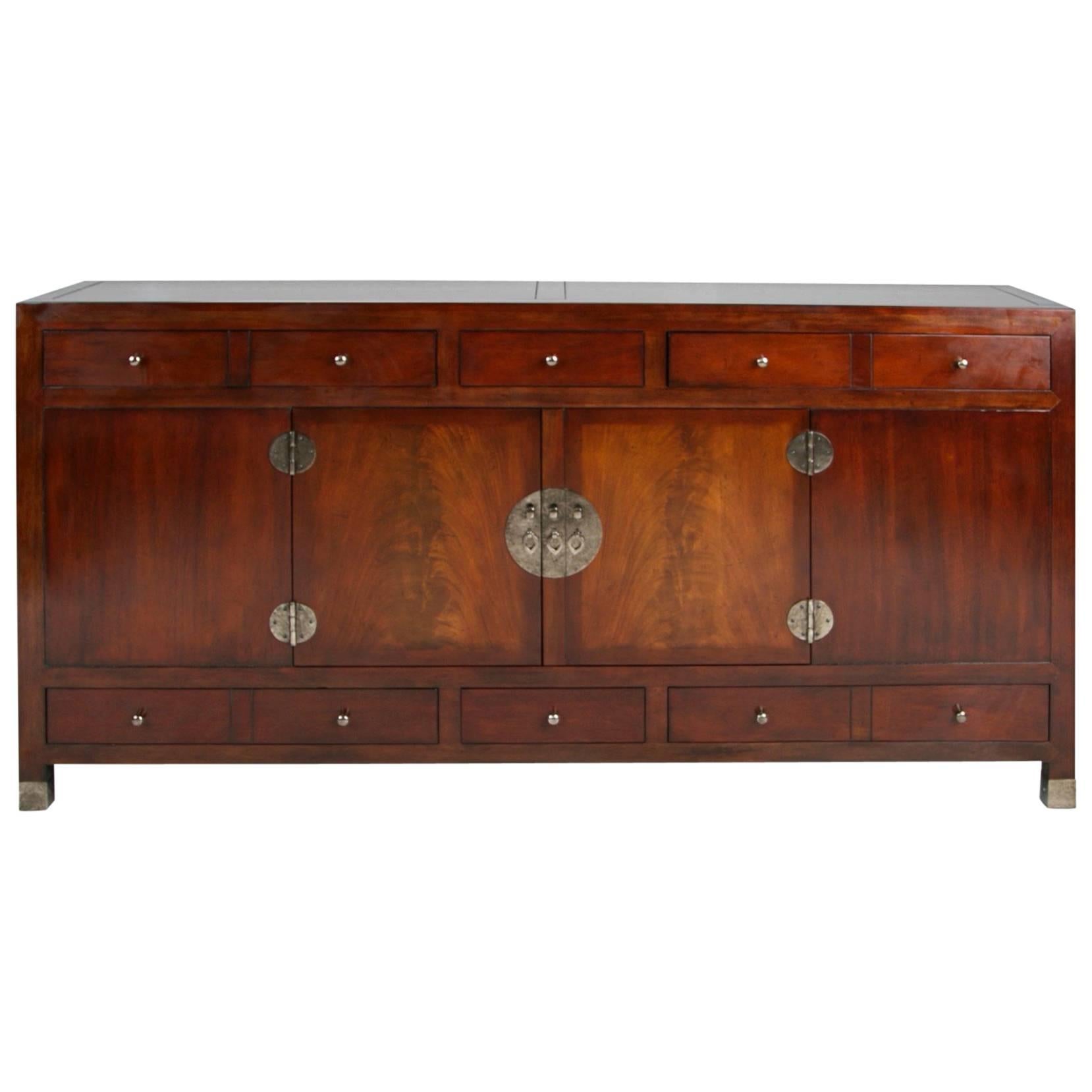 Signed Baker Milling Road Mahogany Ming Sideboard with Hidden Compartments