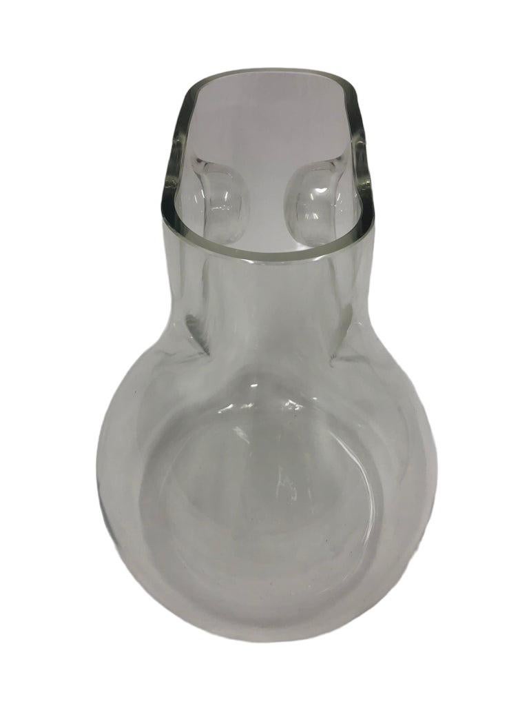 Post-Modern Signed Barbini Modernist Murano Glass Vase For Sale