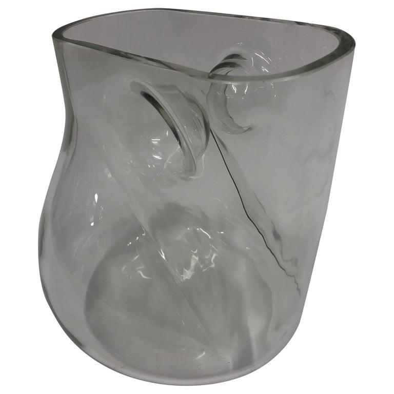 Italian Signed Barbini Modernist Murano Glass Vase For Sale