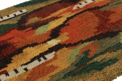 Signed Barbro Nilsson Antique Swedish Textile, Red Scandinavian - Rug & Kilim