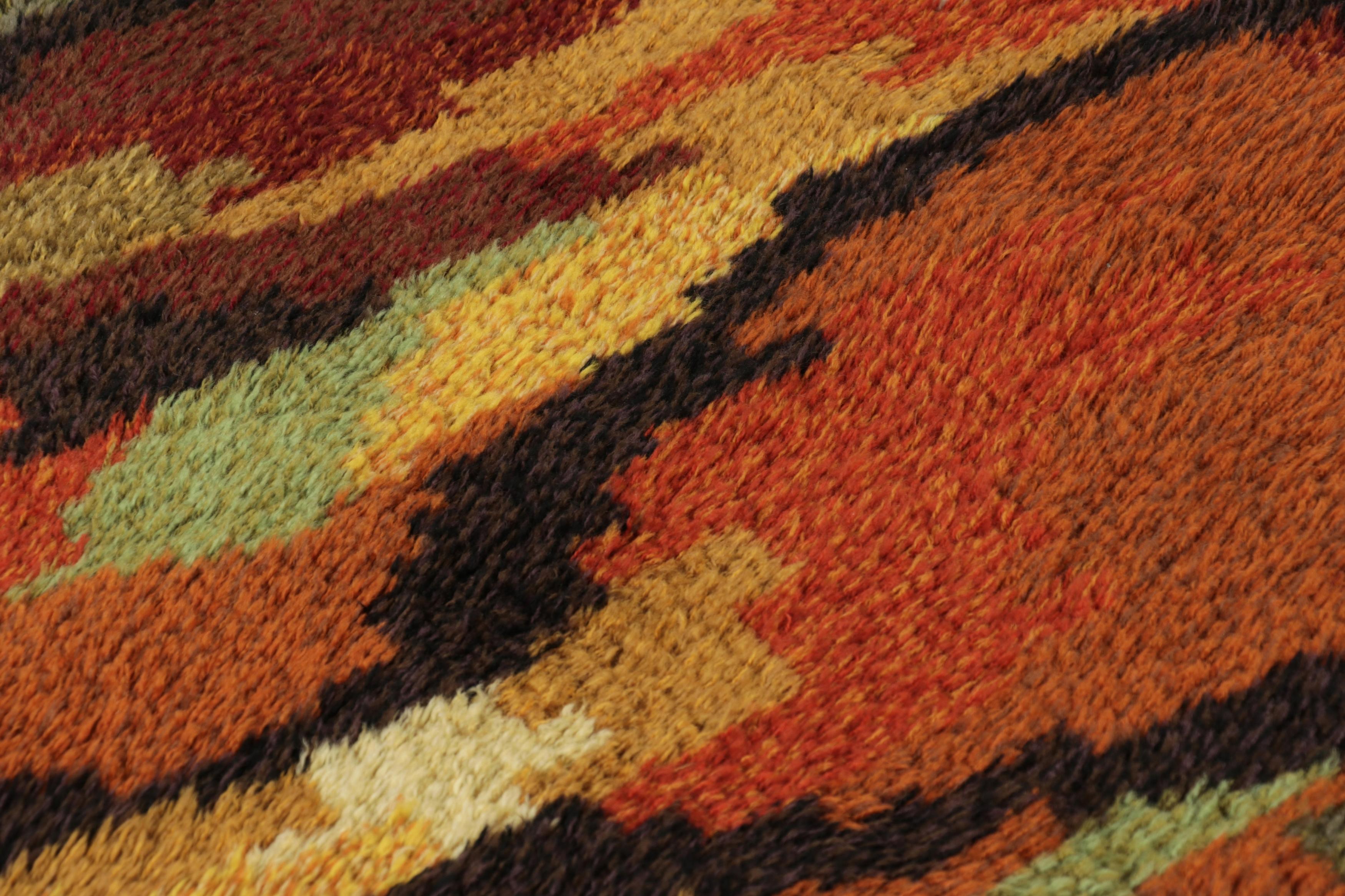 Wool Signed Barbro Nilsson Antique Swedish Textile, Red Scandinavian - Rug & Kilim For Sale