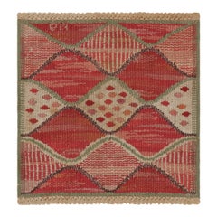 Signed Barbro Nilsson Antique Swedish Textile, Red Scandinavian - Rug & Kilim