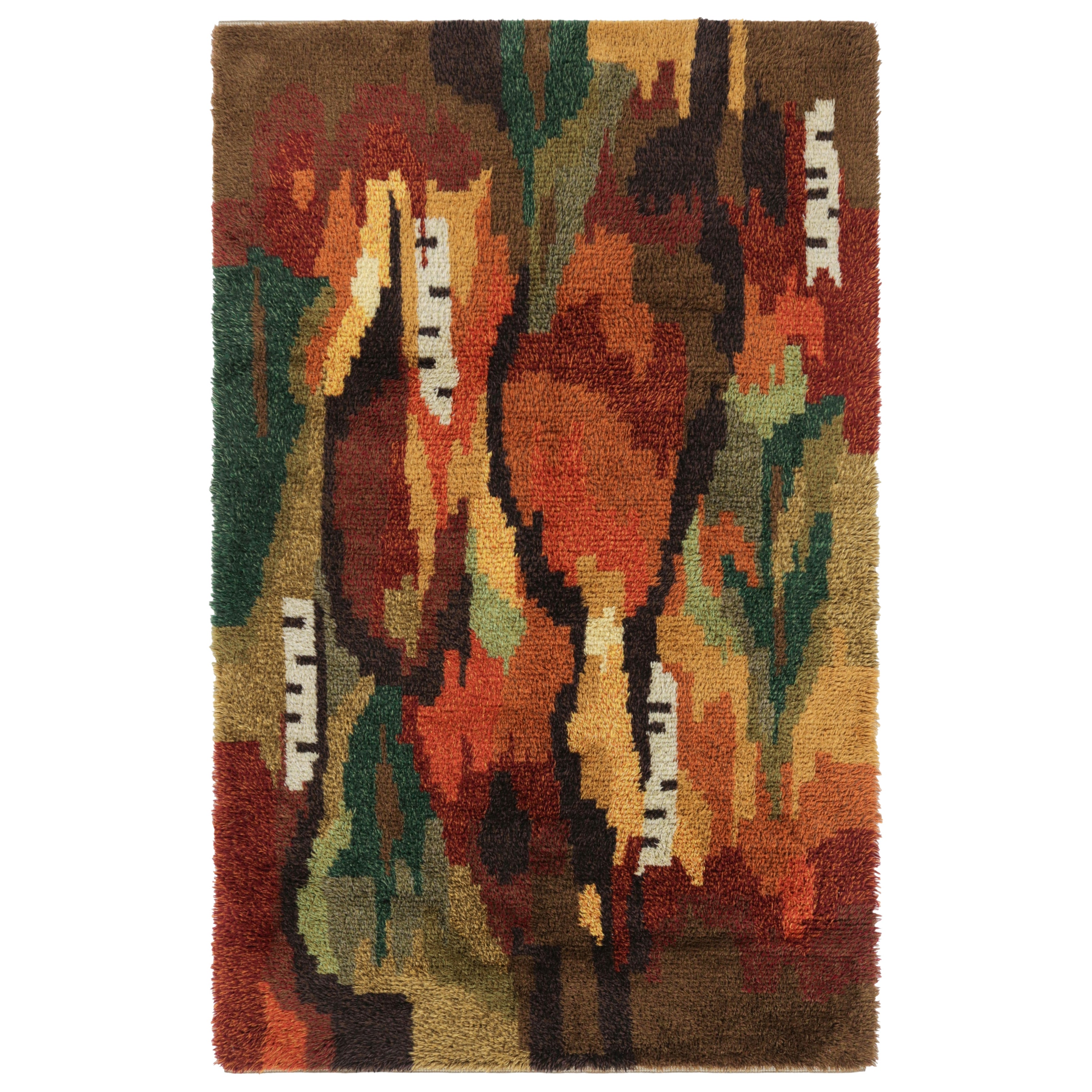 Signed Barbro Nilsson Antique Swedish Textile, Red Scandinavian - Rug & Kilim For Sale