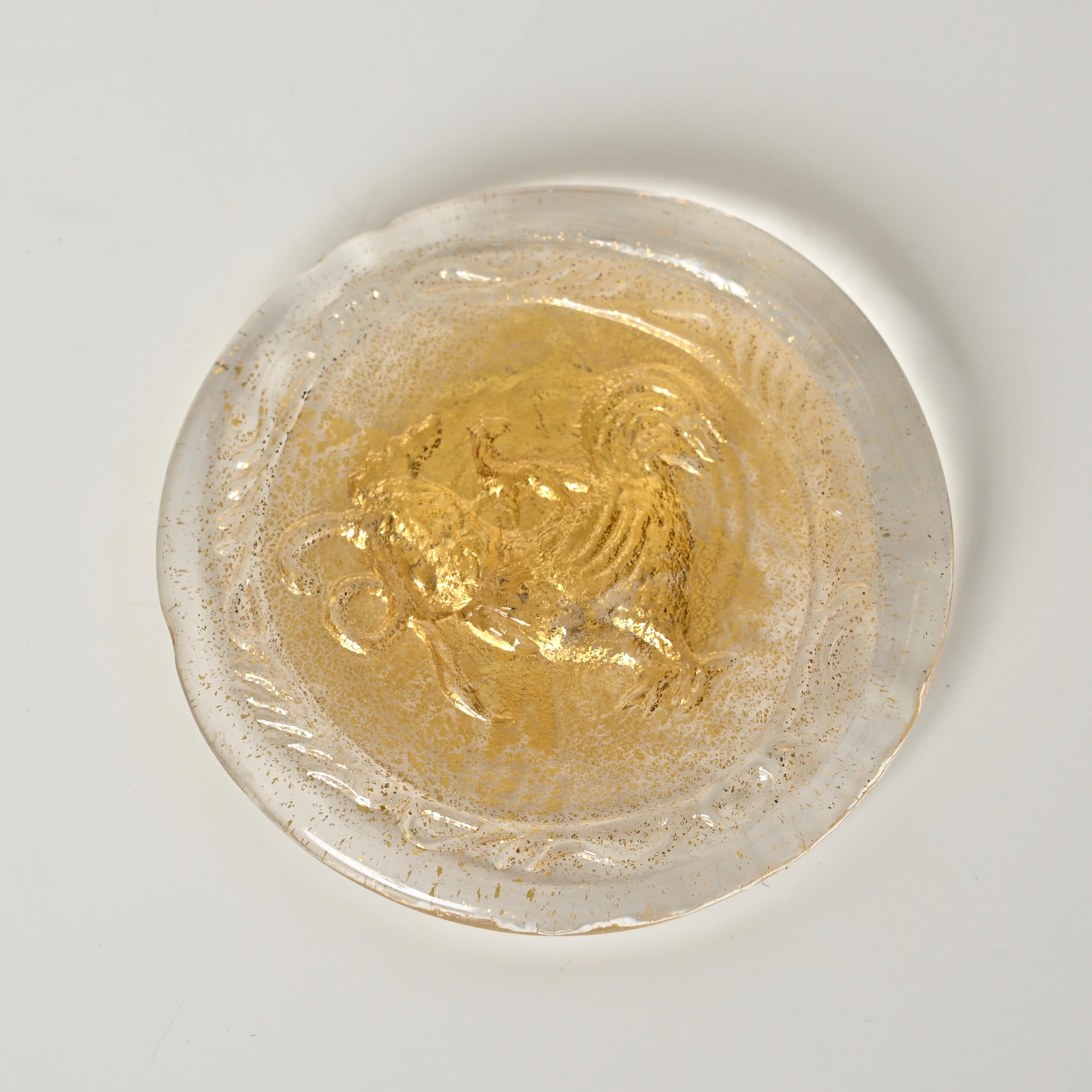 Presse-papier en forme de verre en cristal doré de Murano signé Barovier&Toso, Italie années 1950 Bon état - En vente à Roma, IT