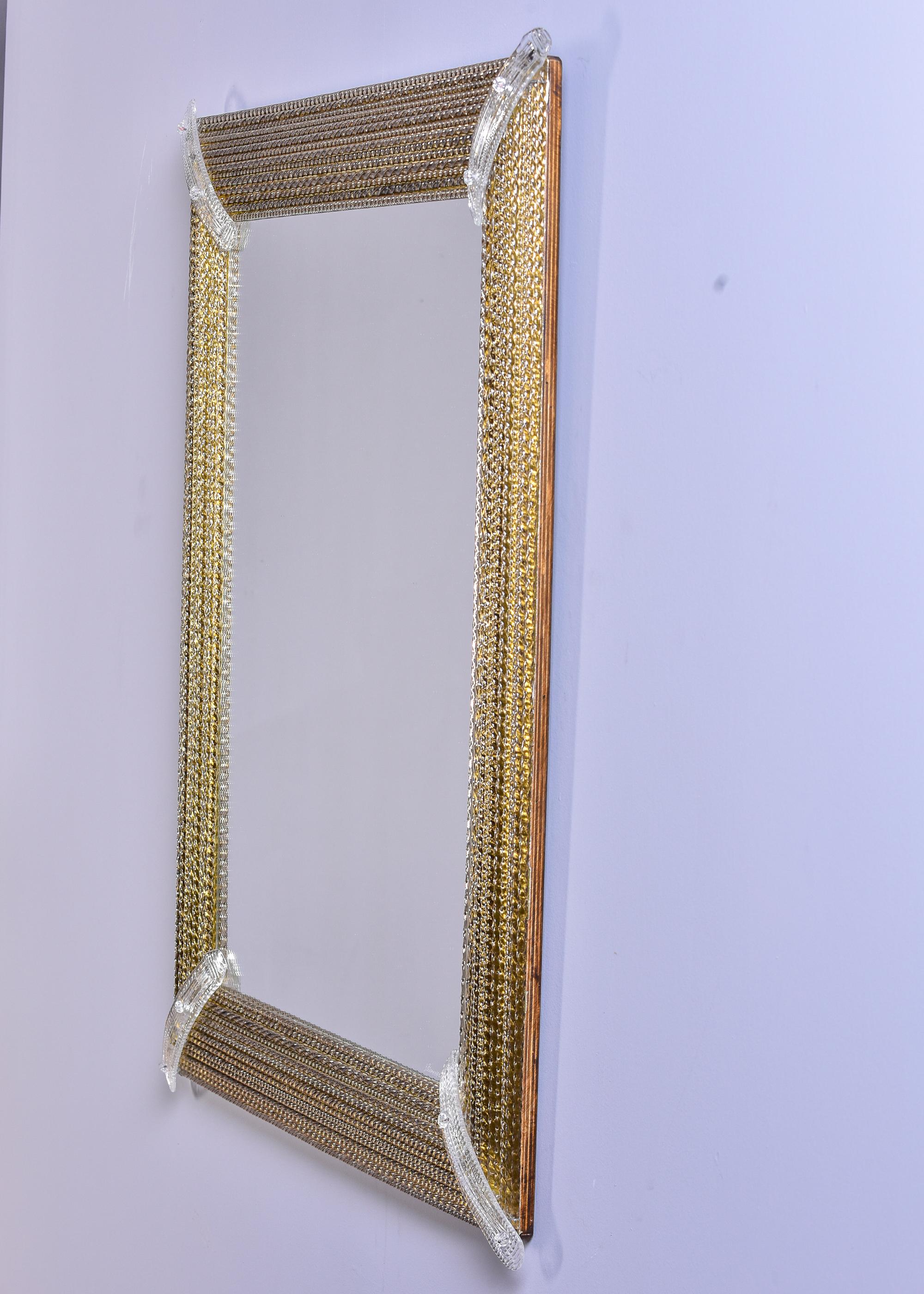 Signed Barovier & Toso Venetian Murano Glass Mirror with Gold Infused Frame 4