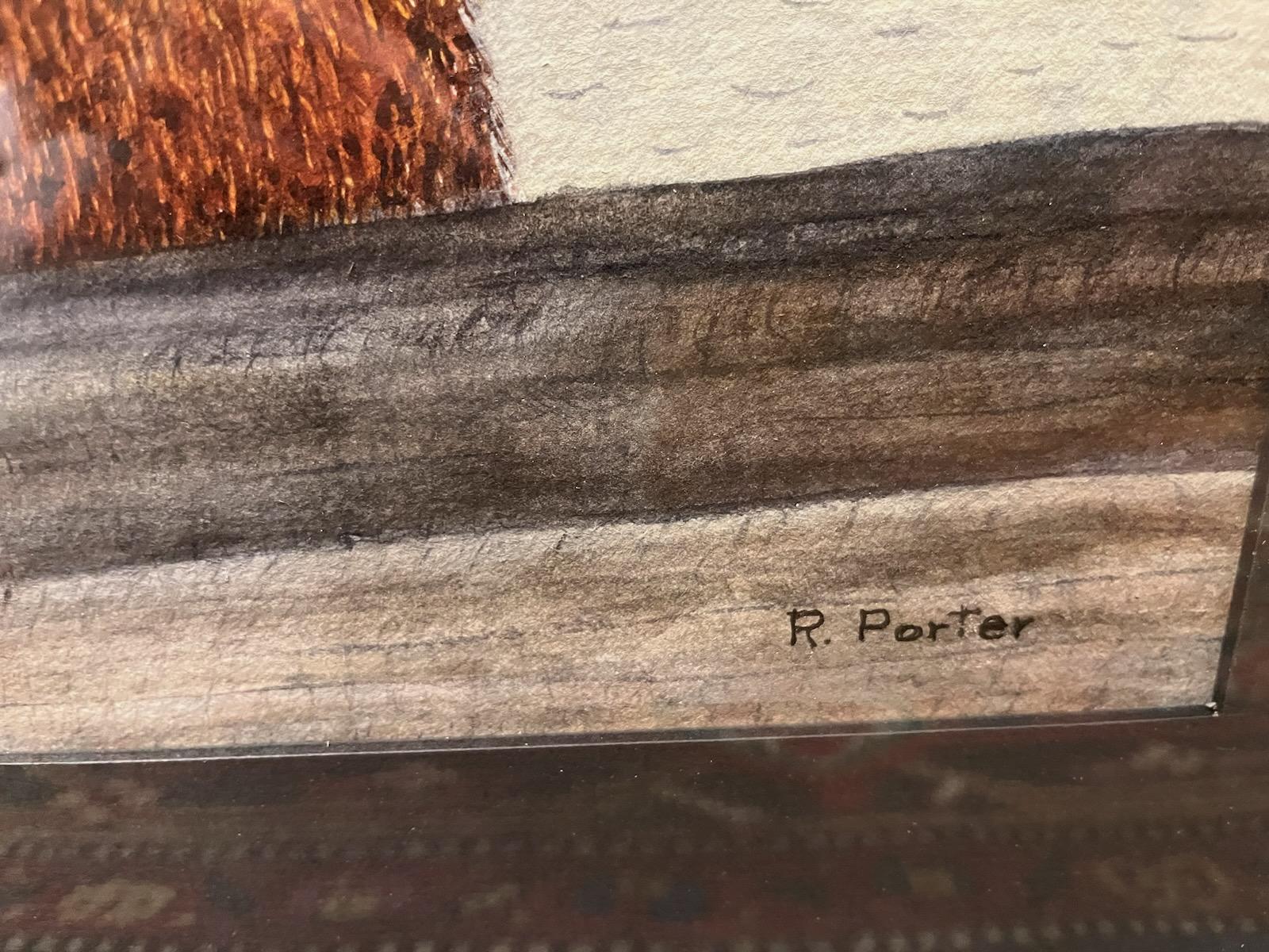 Adirondack Aquarelle d'un ours signée / artiste californien en vente