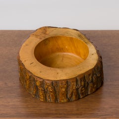Signed Beech Trunk Section Catch-All by Sowe Konst - Sweden 1970's