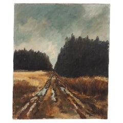 Signed Belgian Impressionist Woodland Landscape Oil Painting