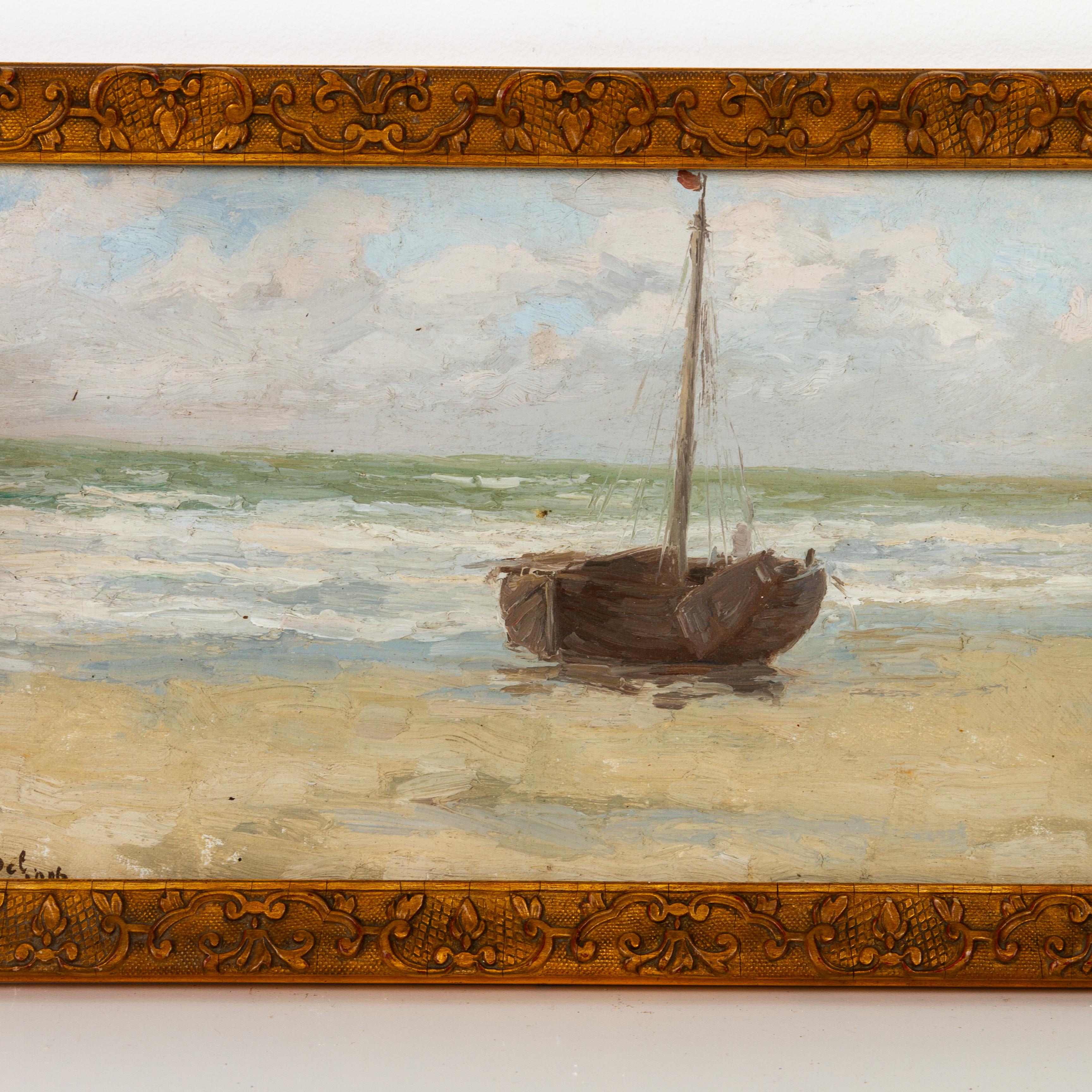 In good condition
From a private collection
Free international shipping
Signed Belgian Nautical Maritime Coastal Landscape Oil Painting
