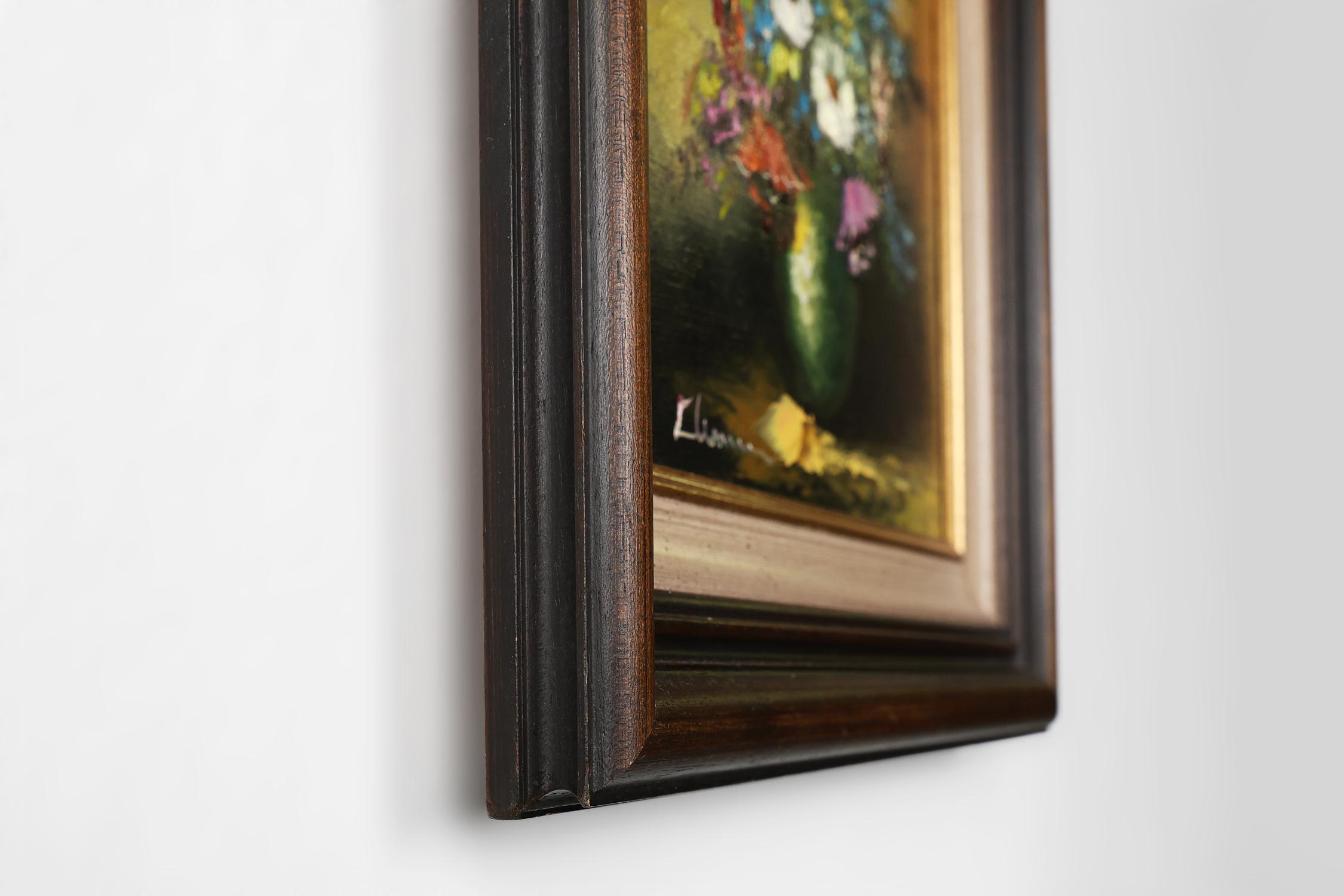Signed Belgian painting of a still life with a bouquet of flowers, ca. 1950 For Sale 2