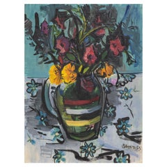Signed Ben Benn, 'Dinner Flowers'. Oil on Canvas, circa 1963