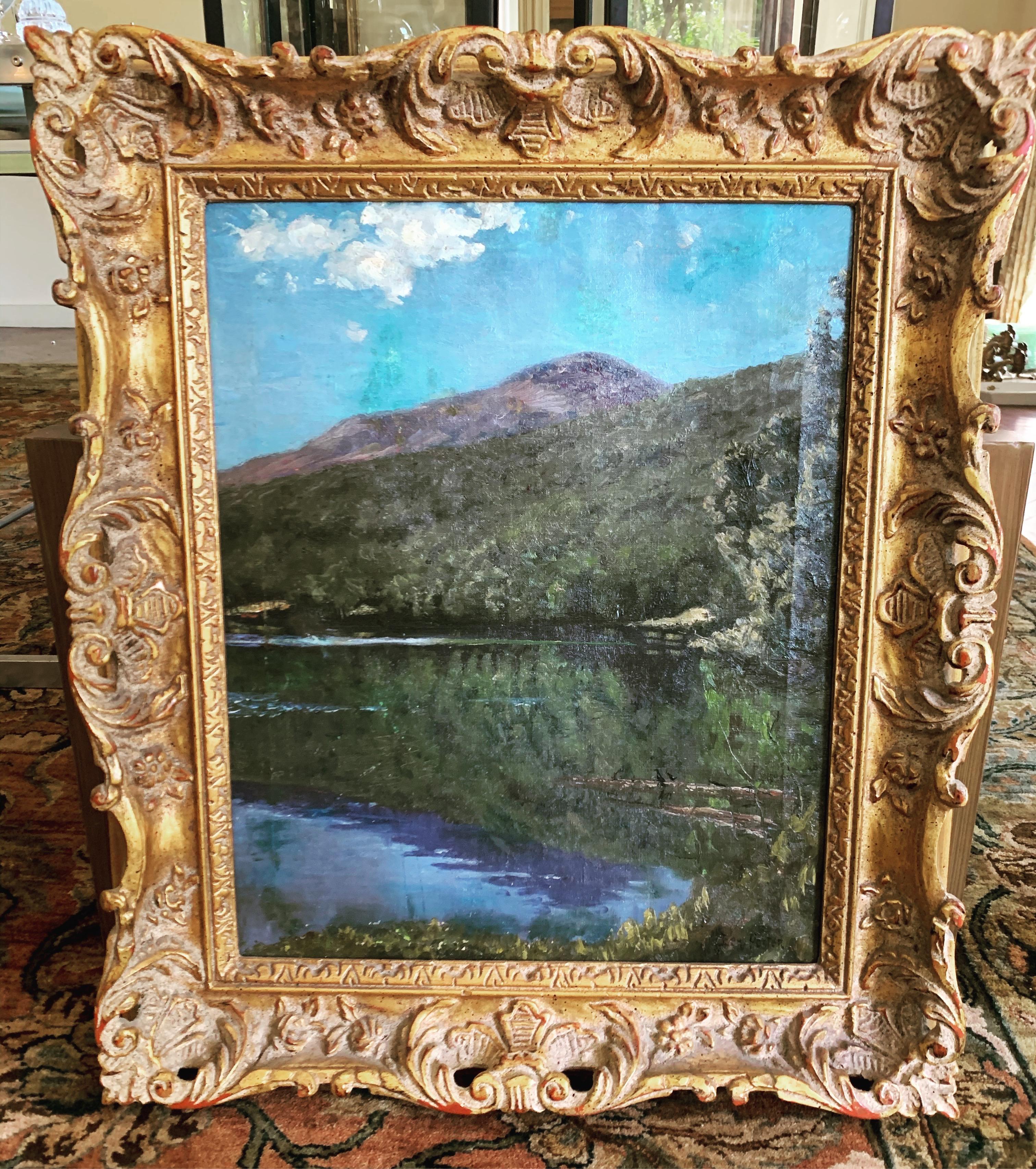 Original signed Ben Foster masterpiece. Medium is oil on canvas, circa late 19th century. Ben Foster was based in Maine and Europe and dies in 1926. His paintings sell at auction for up to $25,000.00.
Signature at bottom right.
  