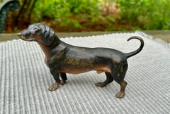 Signed Bergmann Dachshund Dog Rare Austrian Vienna Bronze 6 Inches Circa 1900