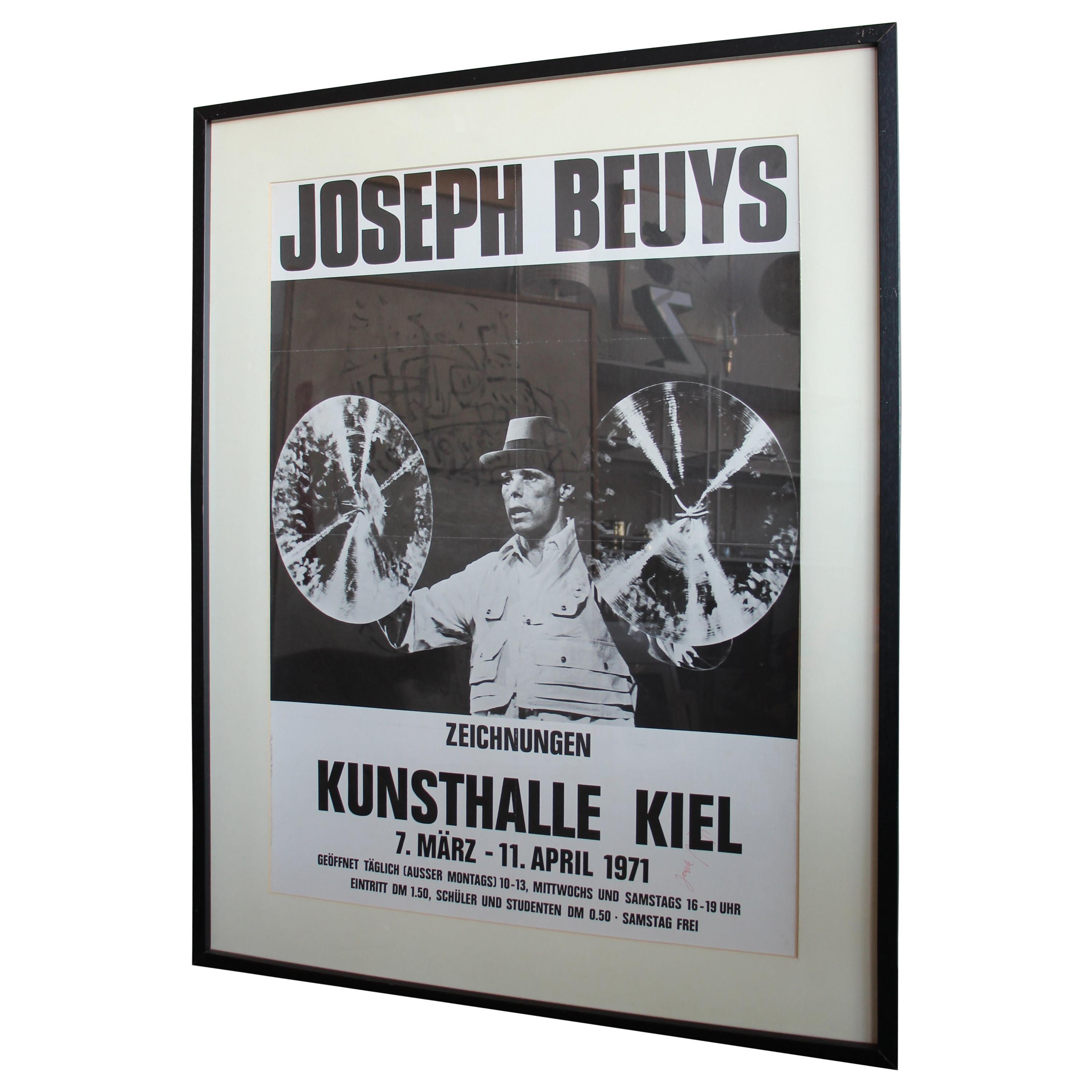 Signed Beuys Exhibition Poster "Joseph Beuys. Zeichnungen Kunstahalle Kiel" 1971