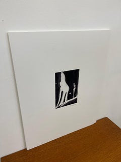 Signed Black and White Photograph "Howling Wolfe" Snow Tree Stump Illusion.