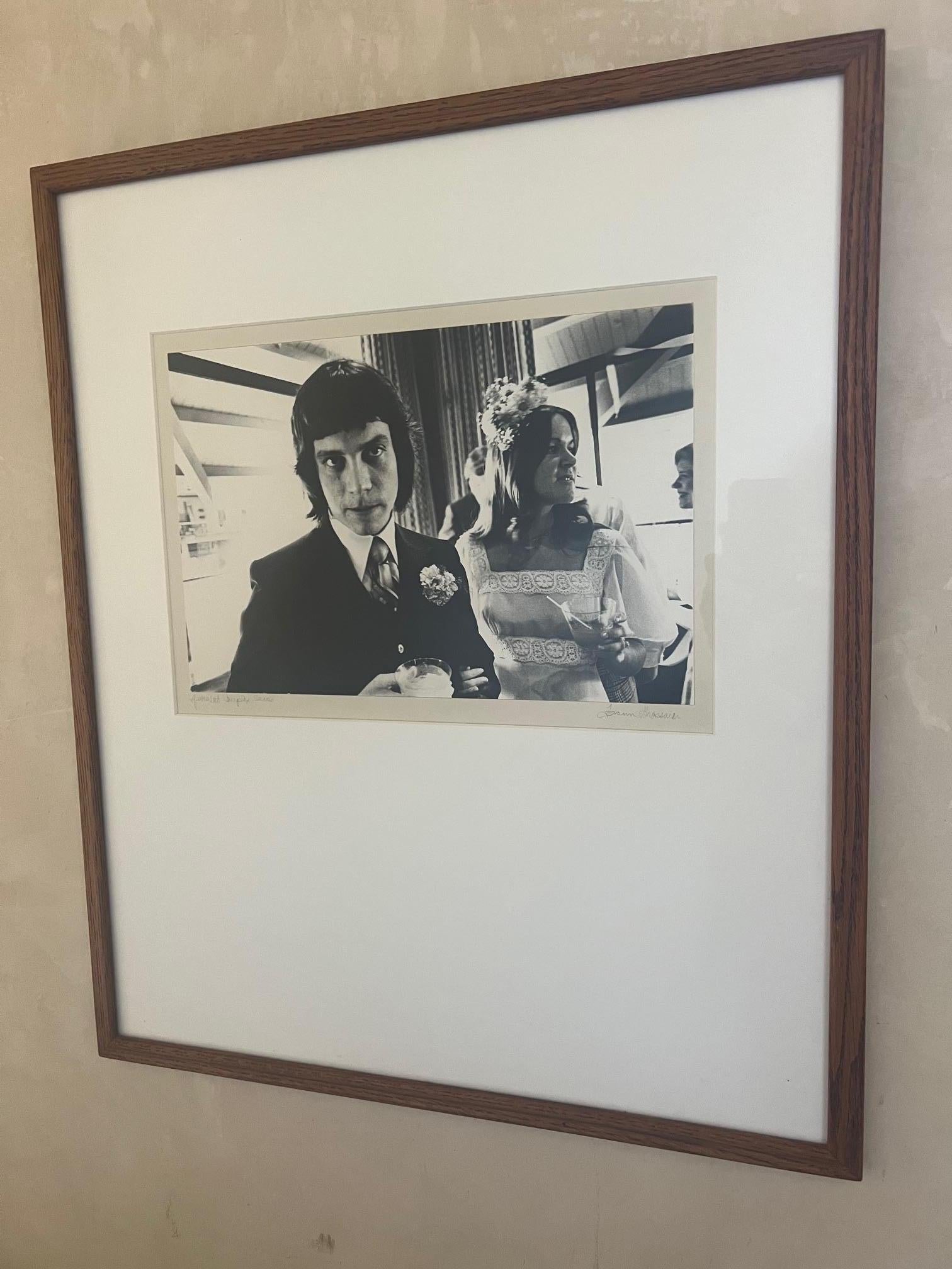 Signed Black & White Photo of 1960's Wedding Couple For Sale 4