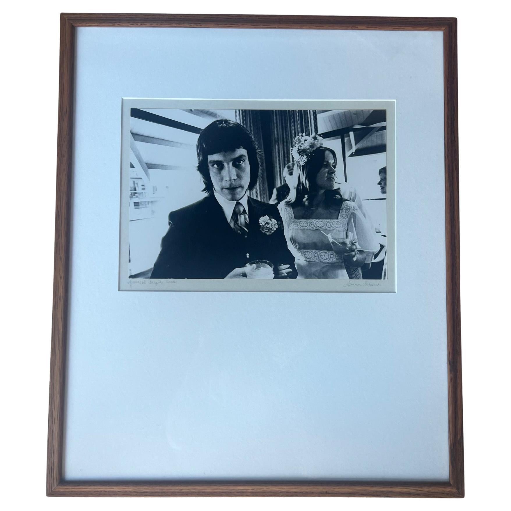 American Signed Black & White Photo of 1960's Wedding Couple For Sale