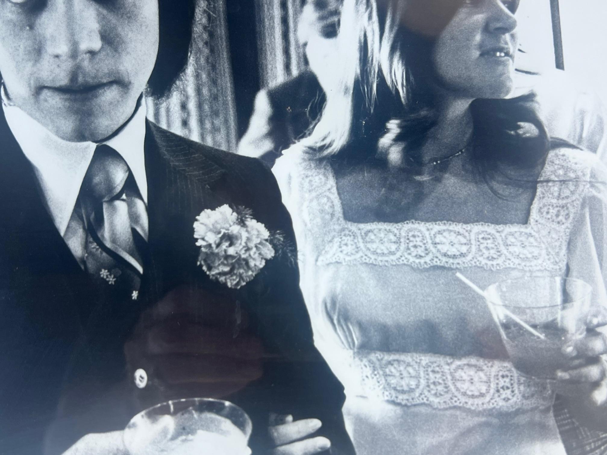 Signed Black & White Photo of 1960's Wedding Couple In Good Condition For Sale In Ross, CA