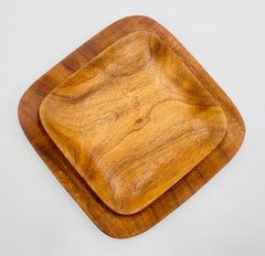 Vassoi da portata in legno di Koa firmati Blair Hawaii, coppia moderna americana realizzata a mano