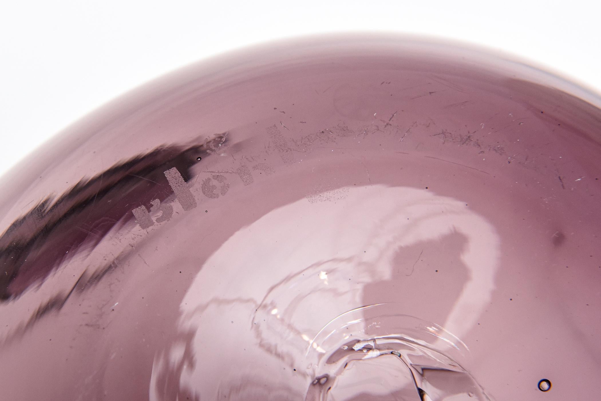 Wayne Husted for Blenko Vintage Rare Purple Glass Vase with Nipple Protrusions im Angebot 2