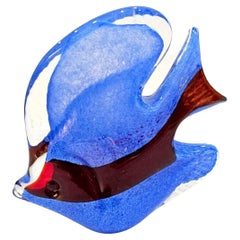 SCHLUSSVERKAUF Signierte, geblasene Kunstglas-Fisch-Skulptur von Josef Marcolin