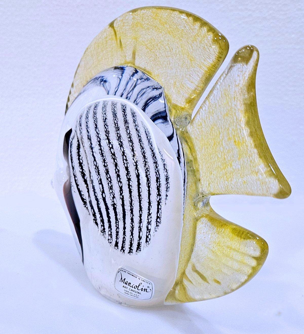 Closed Sale Sculpture de poisson en verre soufflé signée Josef Marcolin, avec étiquette d'origine en vente 5