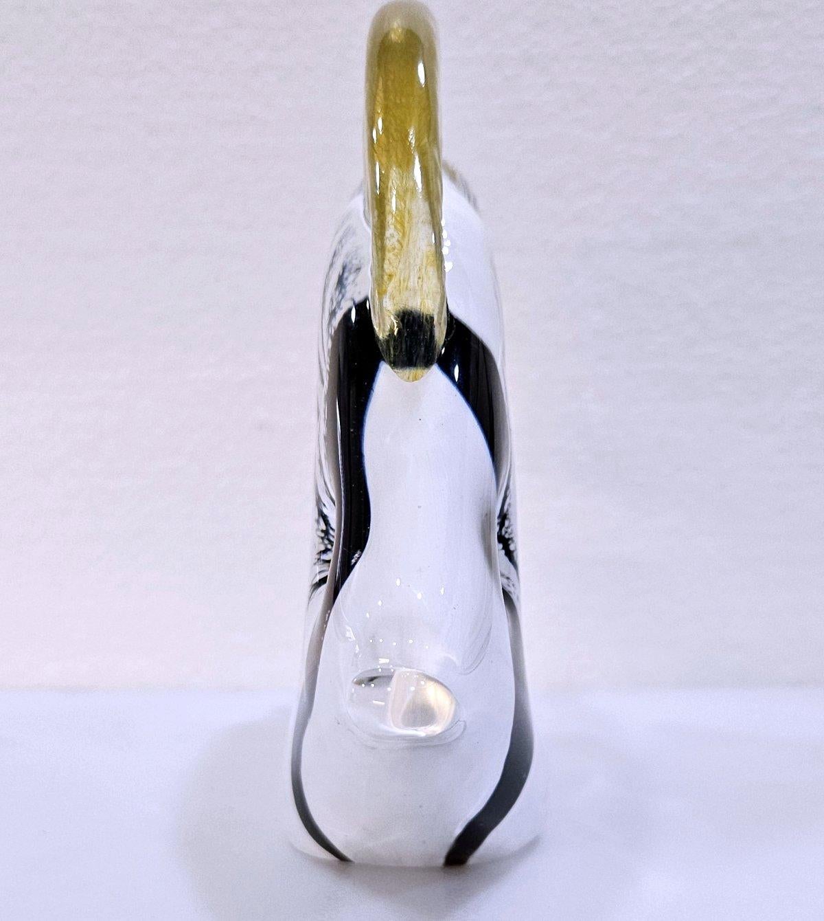 Suédois Closed Sale Sculpture de poisson en verre soufflé signée Josef Marcolin, avec étiquette d'origine en vente