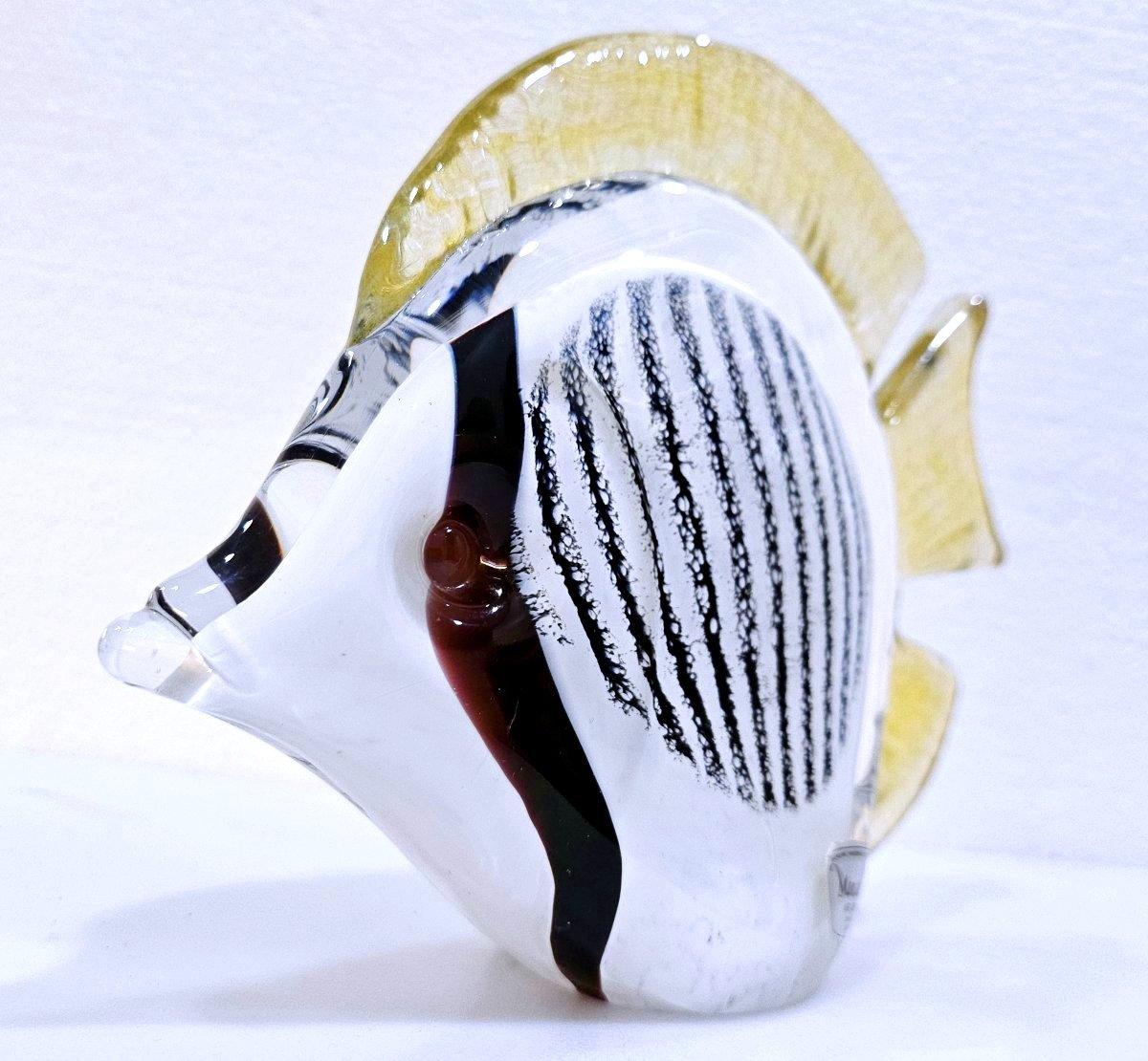 Autre Closed Sale Sculpture de poisson en verre soufflé signée Josef Marcolin, avec étiquette d'origine en vente