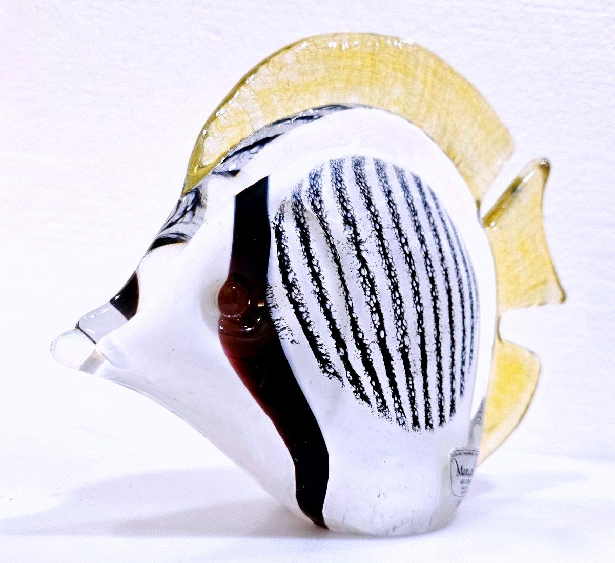 Closed Sale Sculpture de poisson en verre soufflé signée Josef Marcolin, avec étiquette d'origine Bon état - En vente à Warrenton, OR