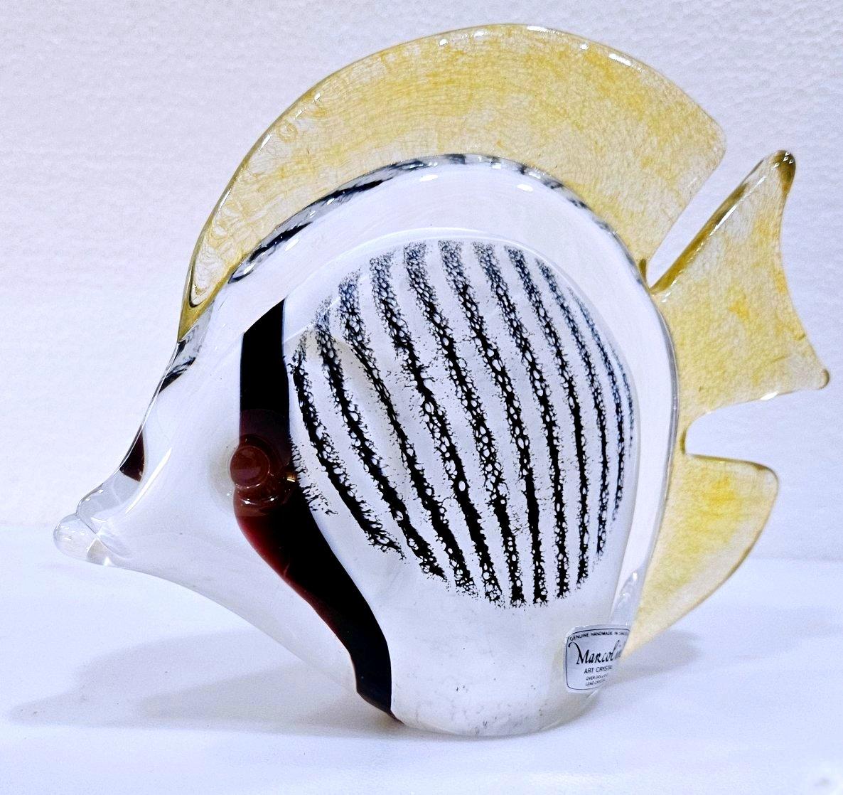 Verre Closed Sale Sculpture de poisson en verre soufflé signée Josef Marcolin, avec étiquette d'origine en vente