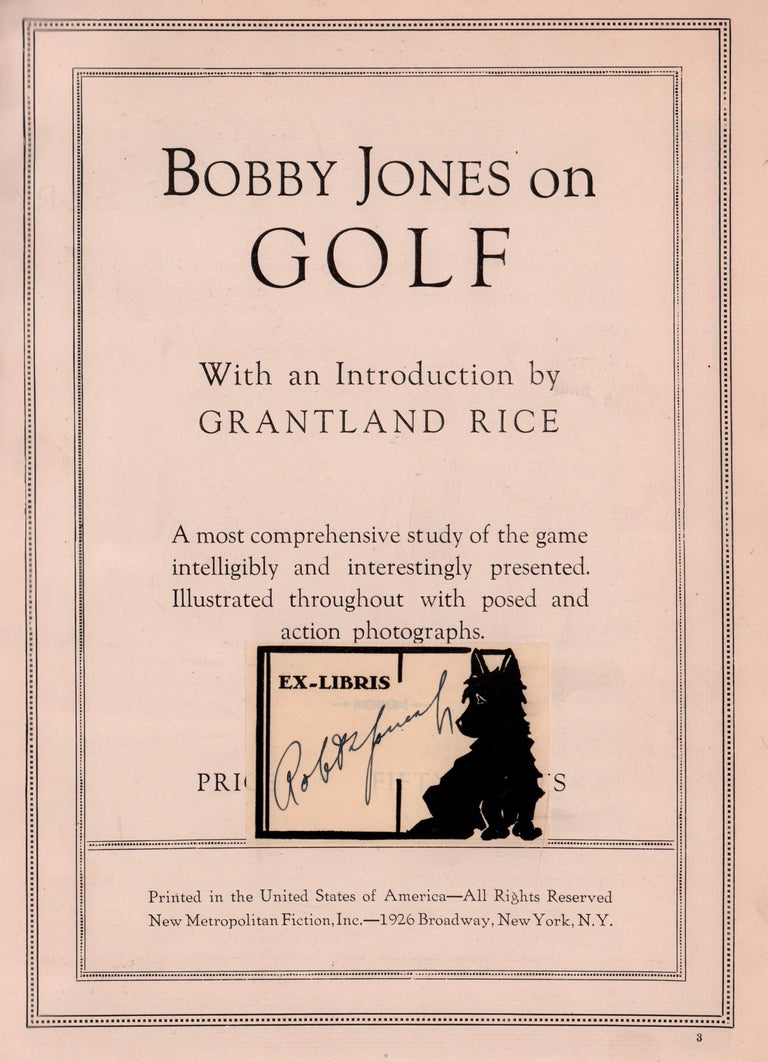 Signed Bobby Jones on Golf 1930 with Letter of Authenticity 'LOA' For ...