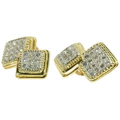 Signed Boucheron Paris Estate 3.60 Carat Diamond Earclips Gold and Platinum