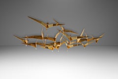 Sculpture en laiton Oiseaux en vol de Curtis Freiler & Jerry Fels, vers 1994