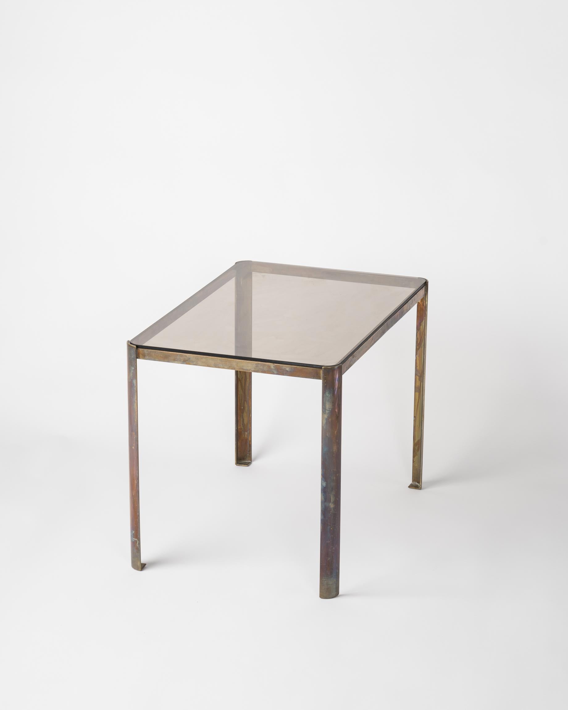 Signed Broncz Solid Bronze Side Table for Malabert, France 1970's In Good Condition In New York, NY