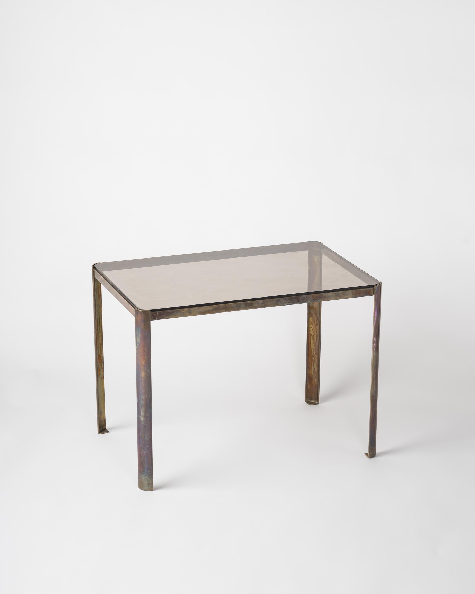 Late 20th Century Signed Broncz Solid Bronze Side Table for Malabert, France 1970's