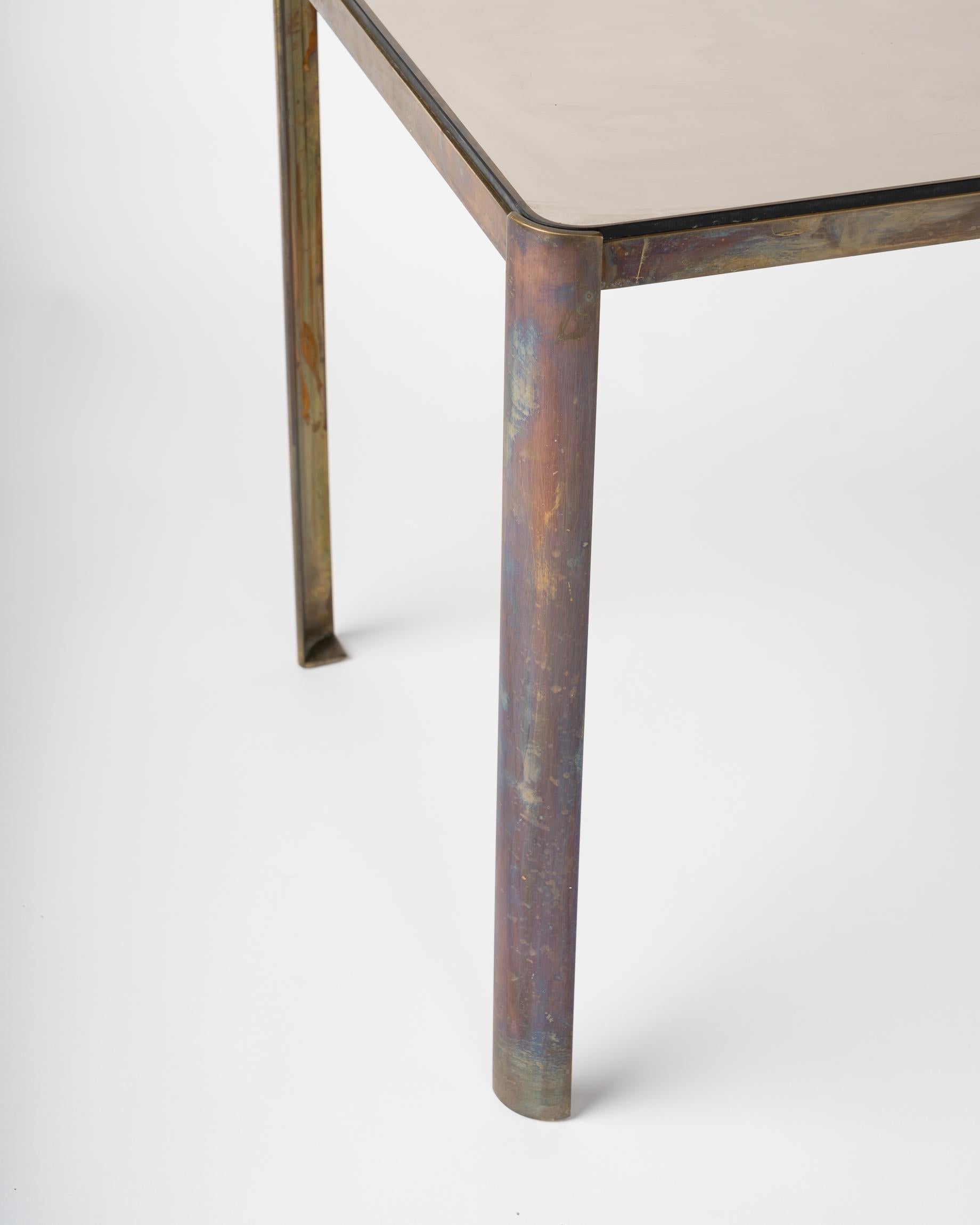 Signed Broncz Solid Bronze Side Table for Malabert, France 1970's 1