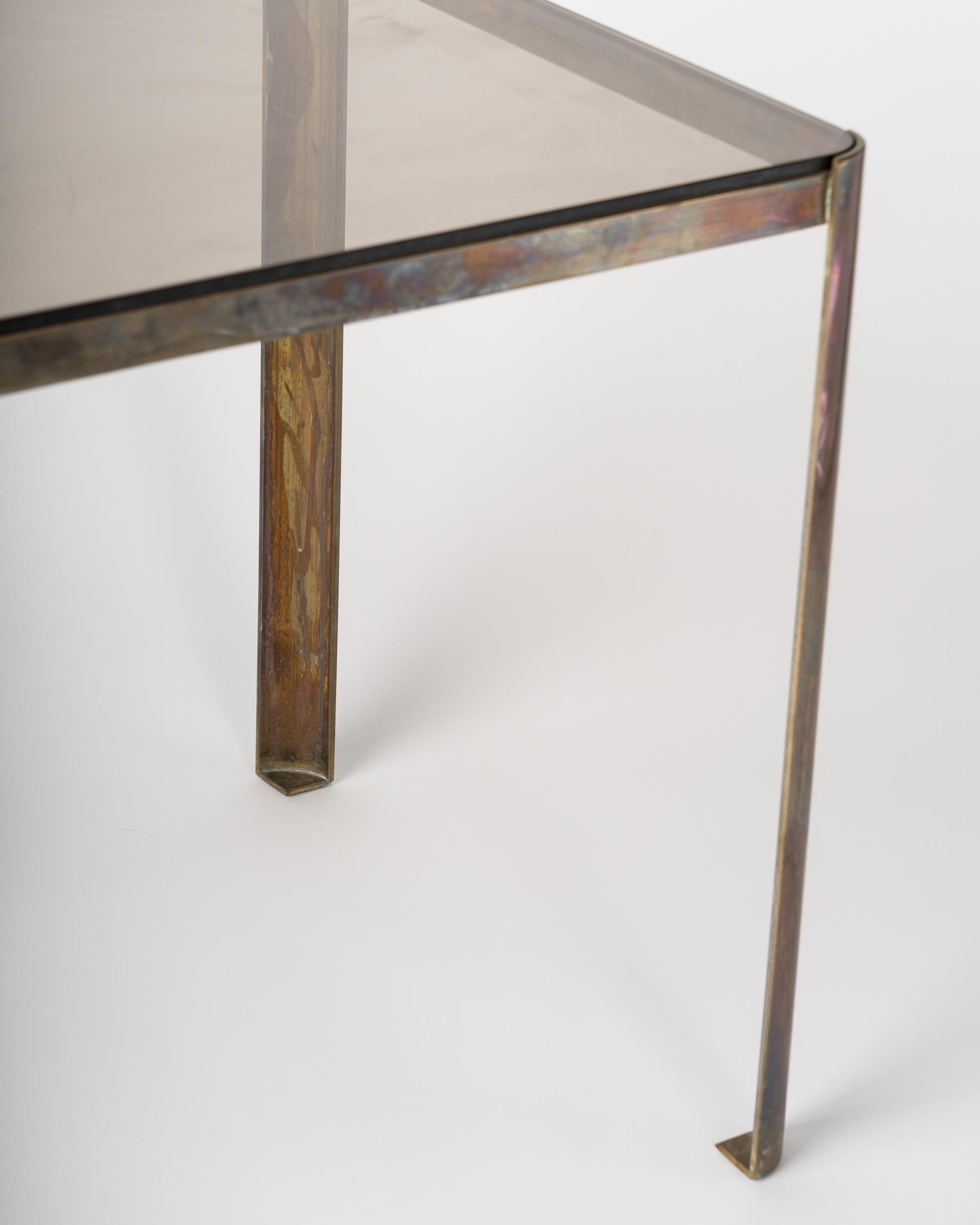 Signed Broncz Solid Bronze Side Table for Malabert, France 1970's 2