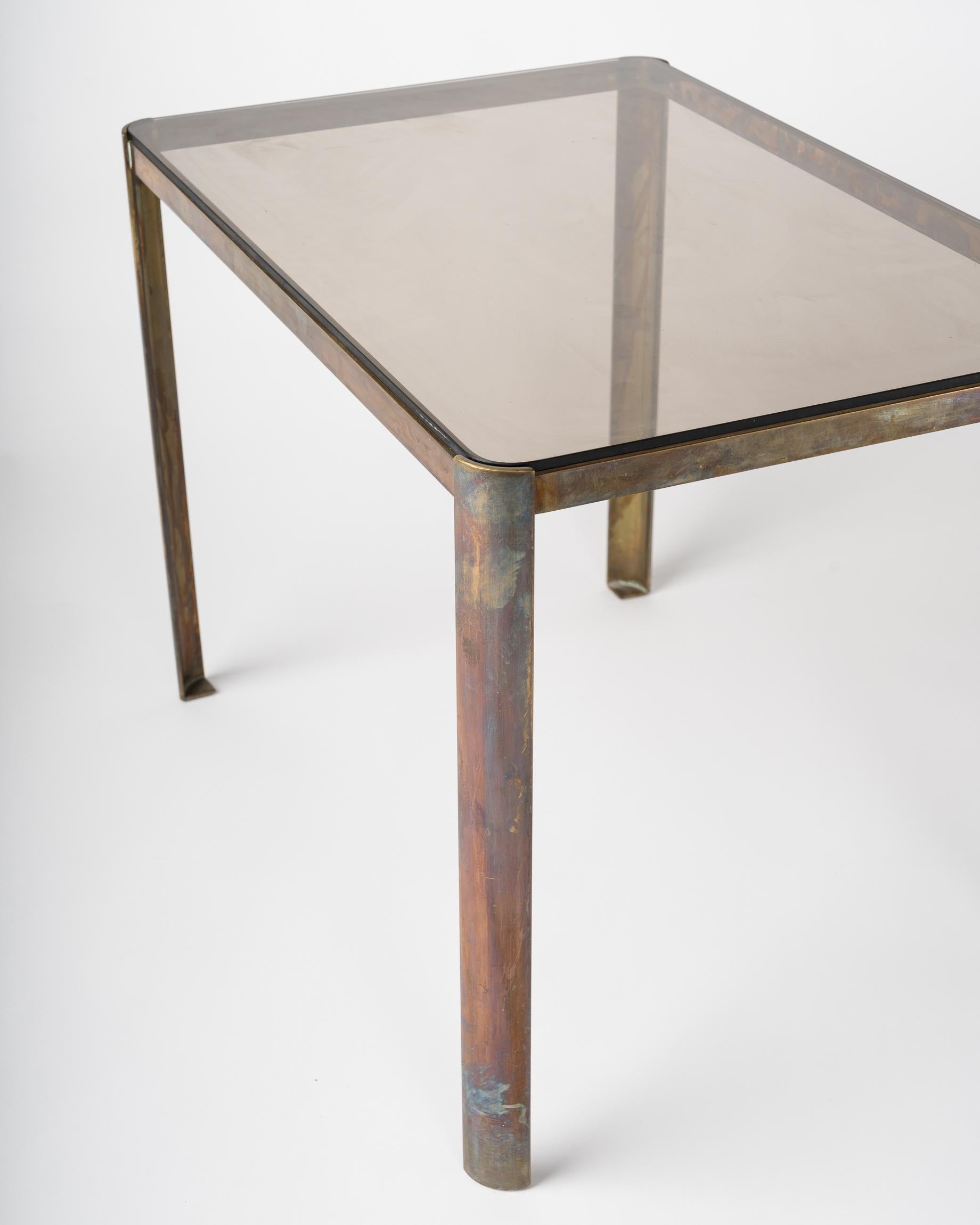 Signed Broncz Solid Bronze Side Table for Malabert, France 1970's 3