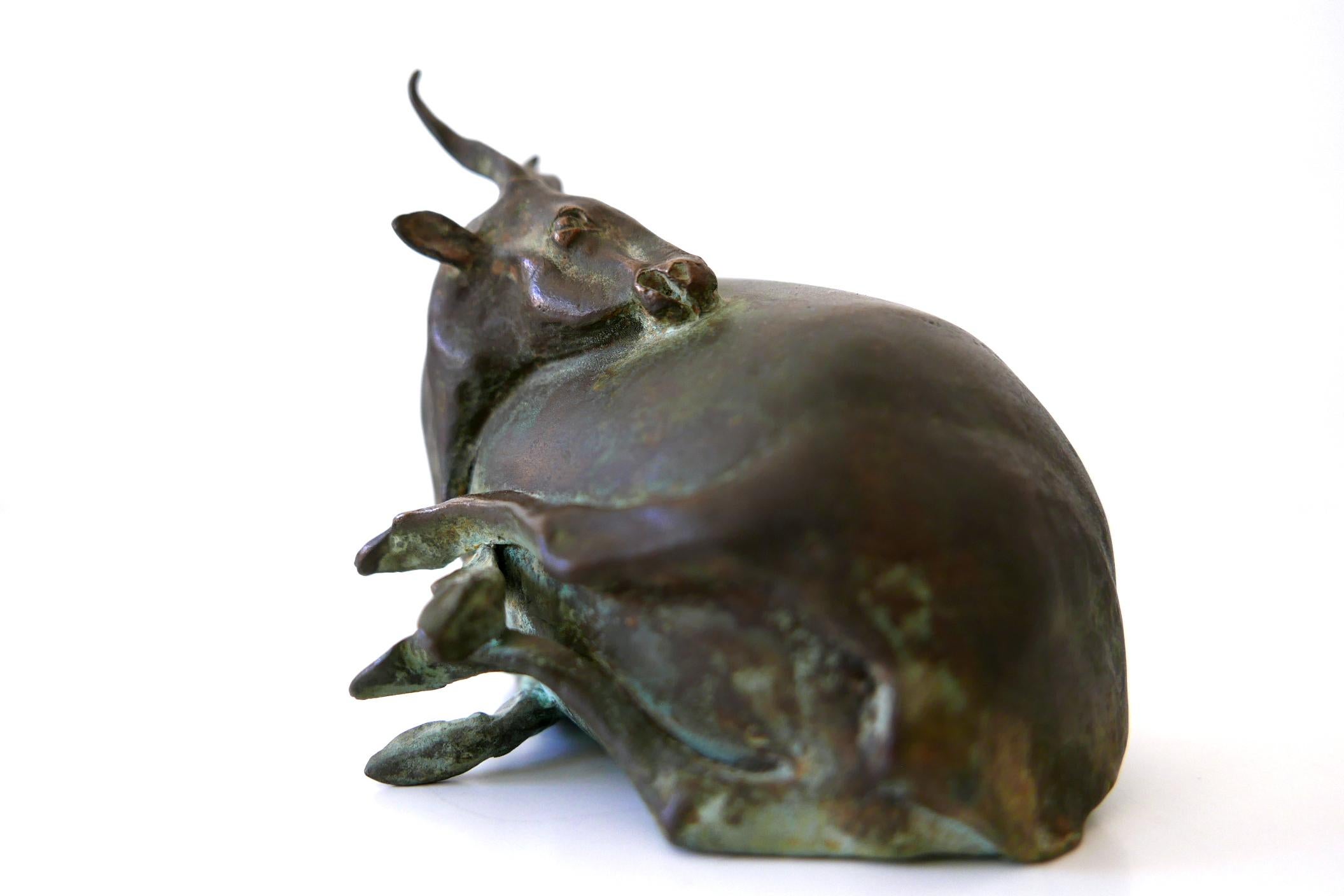 Signed Bronze Antelope by German Artist Harro Frey 4
