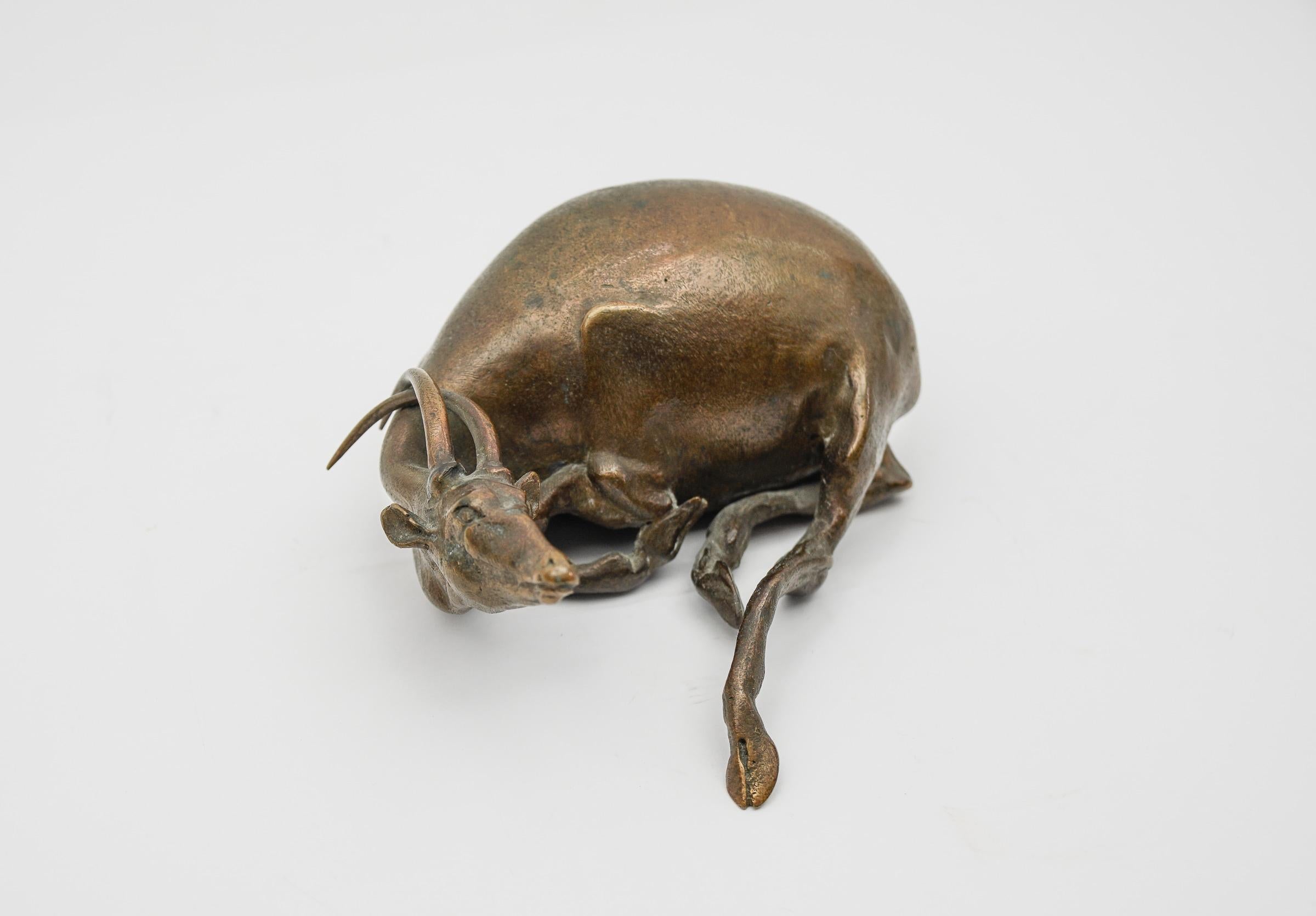Signierte Antelope aus Bronze des deutschen Künstlers Harro Frey im Angebot 3