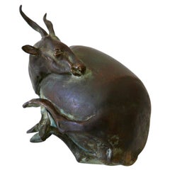 Signed Bronze Antelope by German Artist Harro Frey