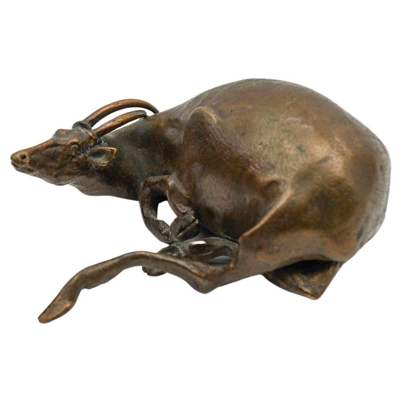 Signed Bronze Antelope by German Artist Harro Frey For Sale