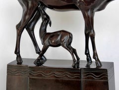 Signed Bronze Antelope by Valentin Winkler, 1930s