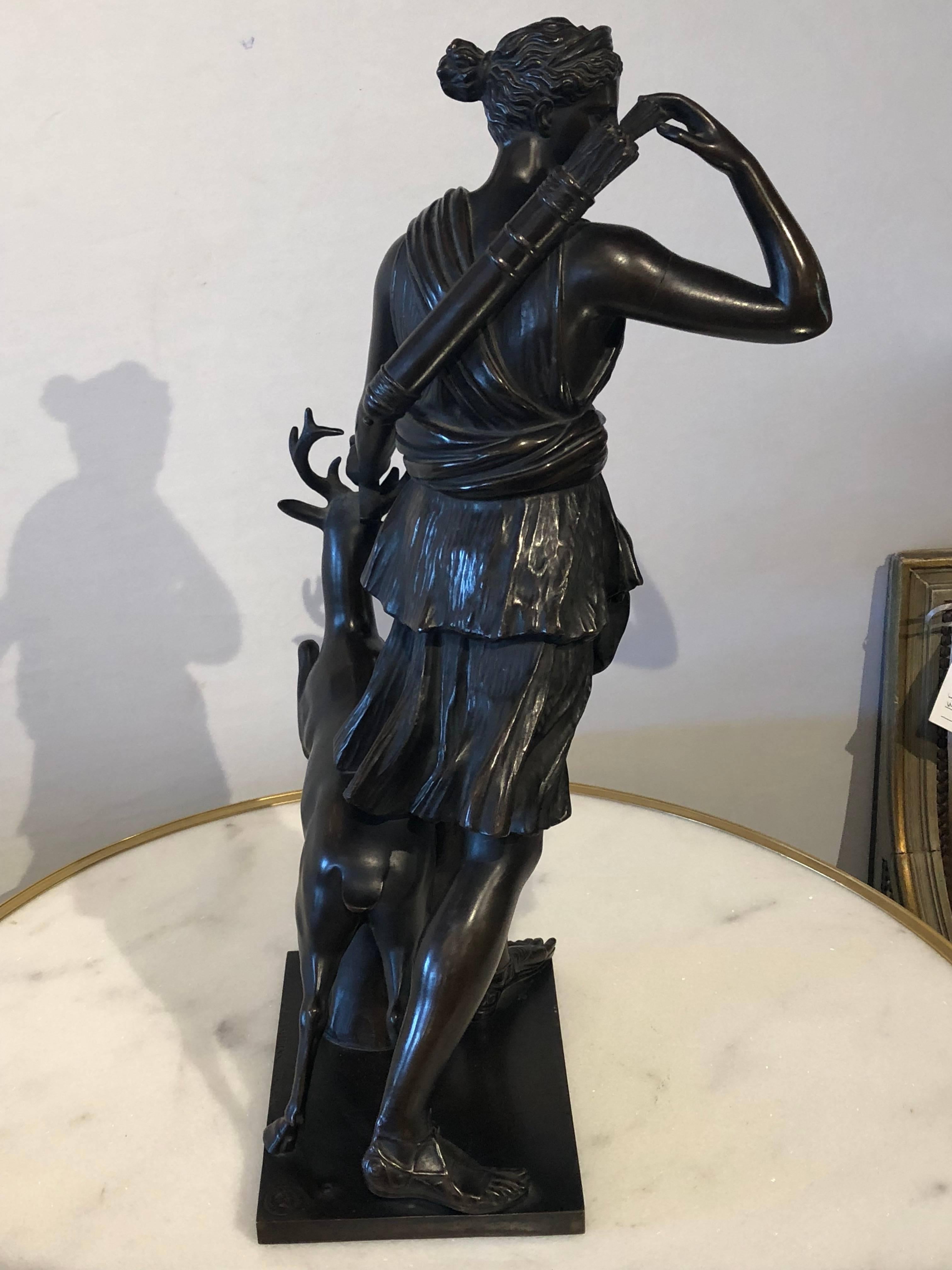 Signed Bronze Bearing F.Barbedienne Foundeur, Diana the Huntress 3