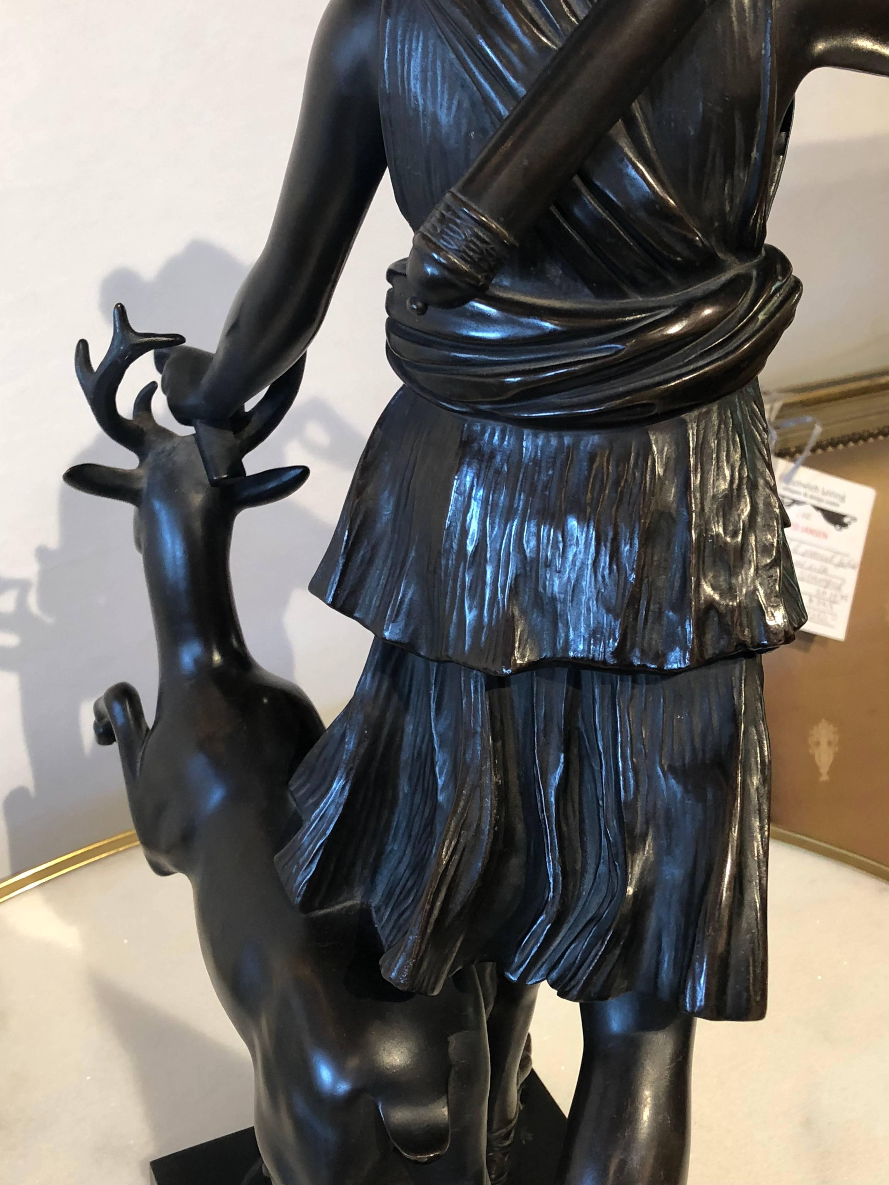 Signed Bronze Bearing F.Barbedienne Foundeur, Diana the Huntress 4