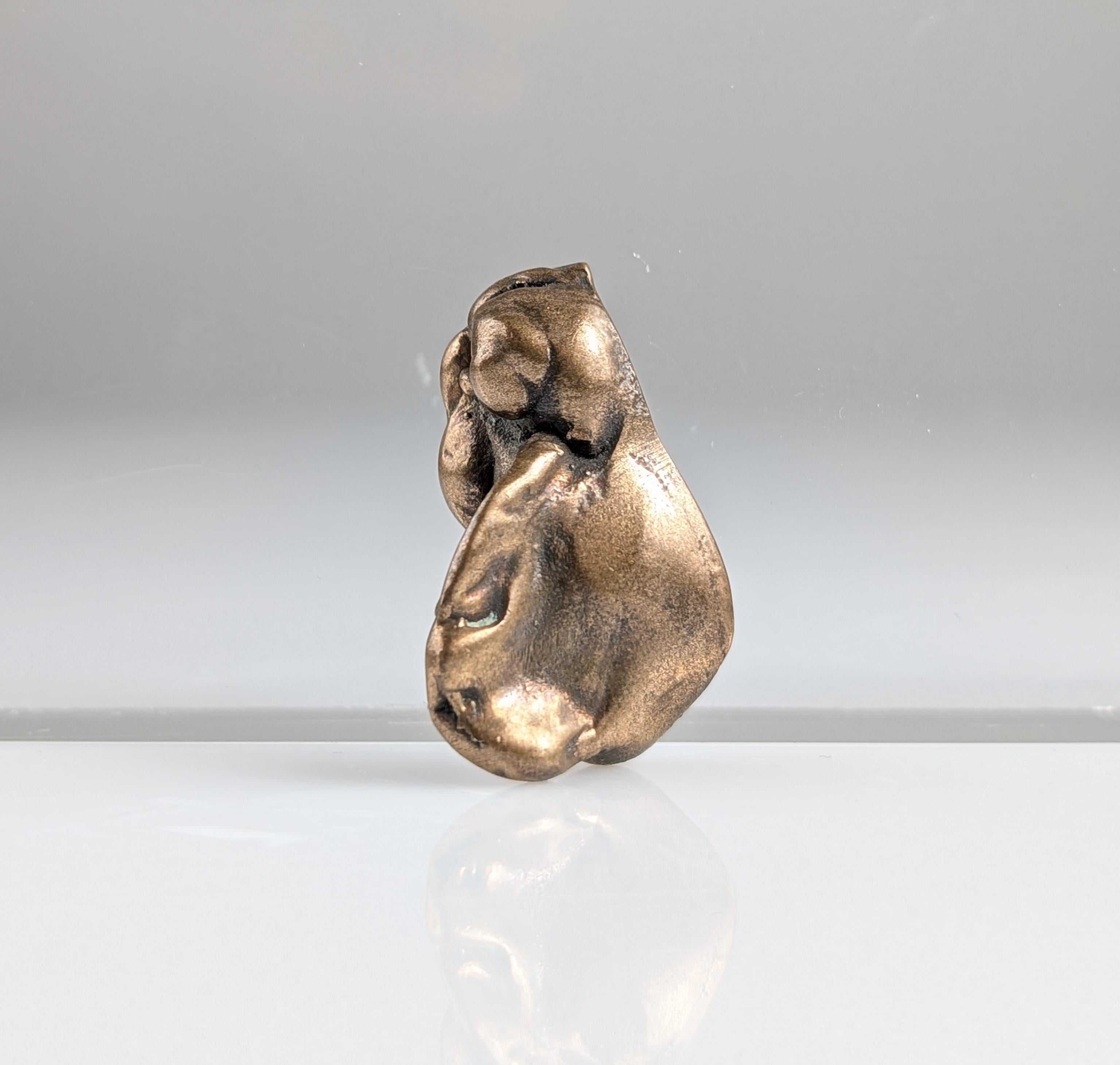 Signed Bronze Brutalist Sculpture Pendant 1970s In Good Condition For Sale In Benalmadena, ES