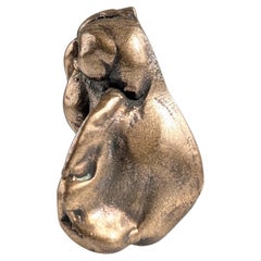 Signed Bronze Brutalist Sculpture Pendant 1970s