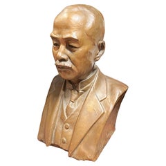 Signed Bronze Bust of a Japanese Gentleman in Western Attire Dated 1928