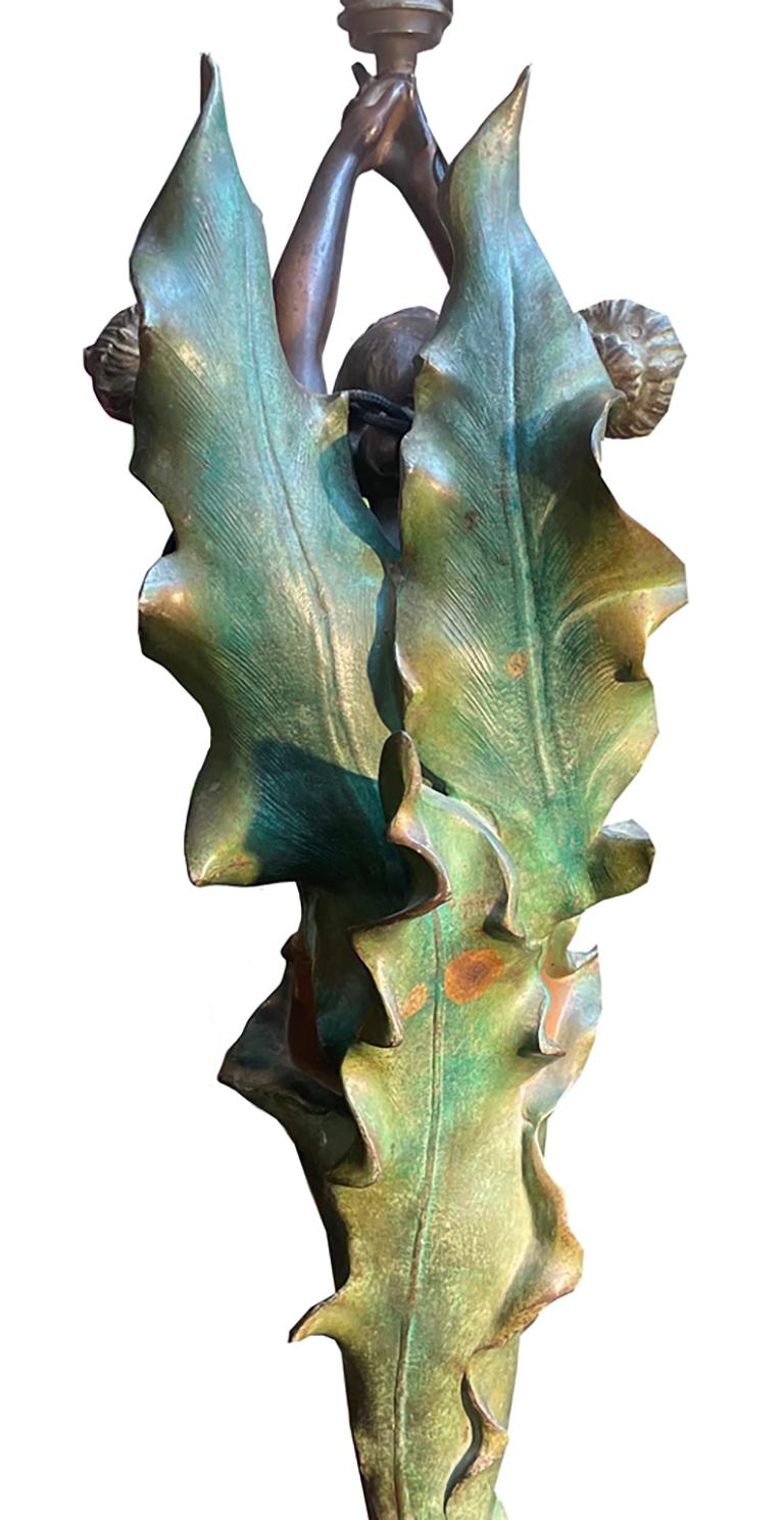 Signed bronze by “J. Caussé” Lamp For Sale 3